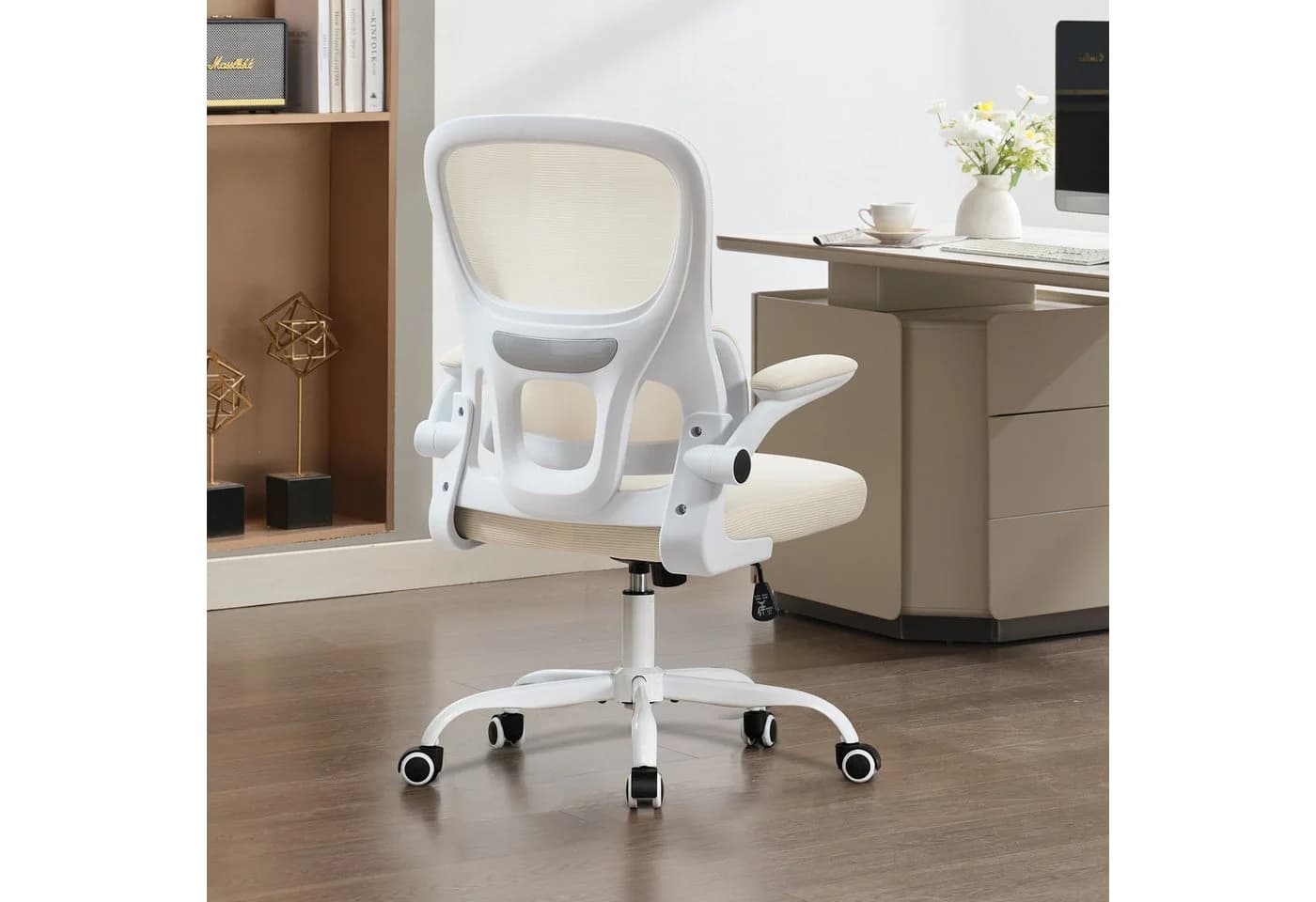 Ergonomischer Gaming Bürostuhl in Schwarz und Beige - Bild 3