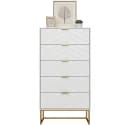 UEV Kommode 5 Schubladen Modern Weiß Holzwerkstoff Bild 2