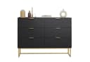 UEV Sideboard mit 6 Schubladen Schwarz Bild 2