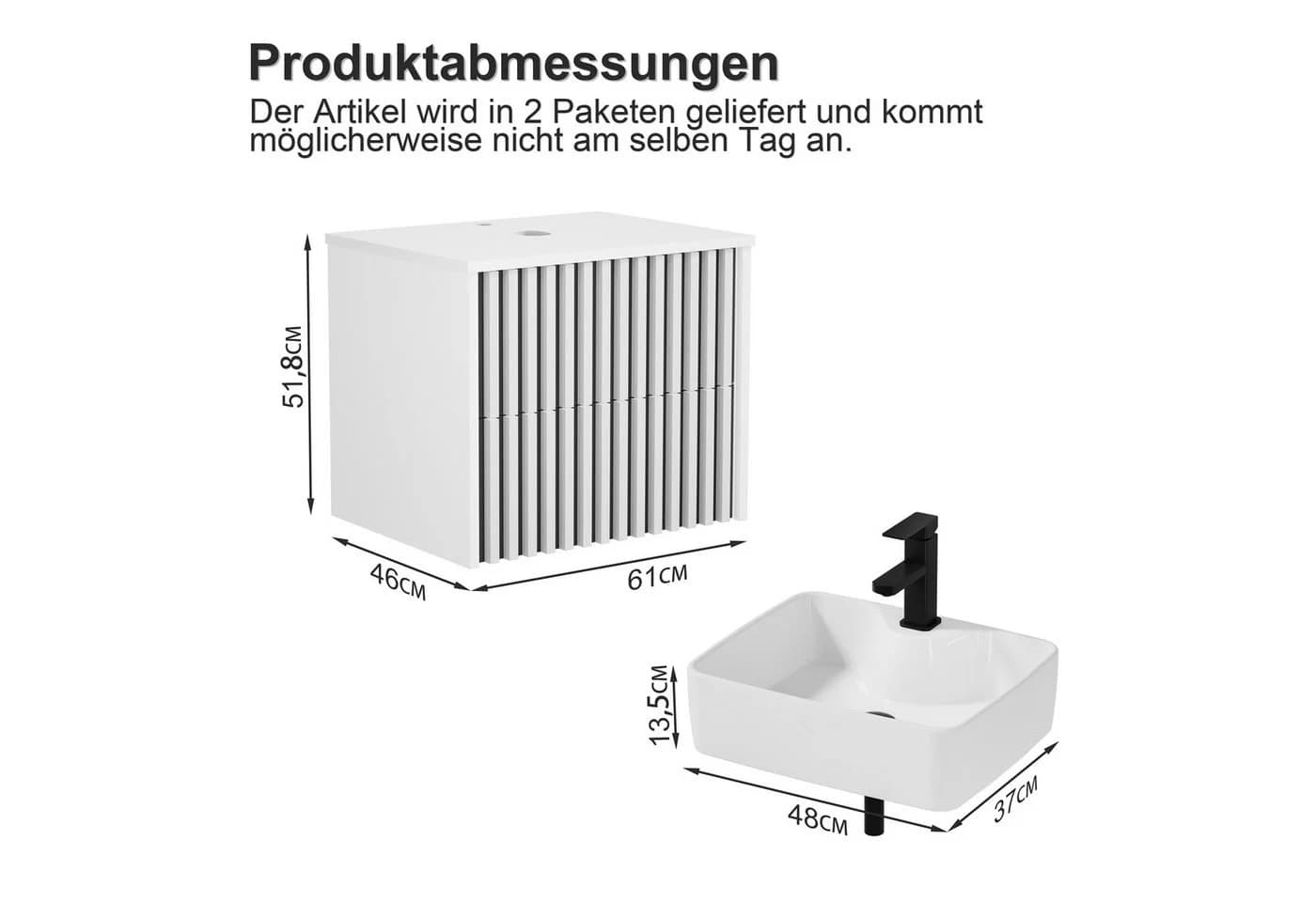 UEV Unterschrank Weiß mit 2 Soft-close Schubladen - Bild 4