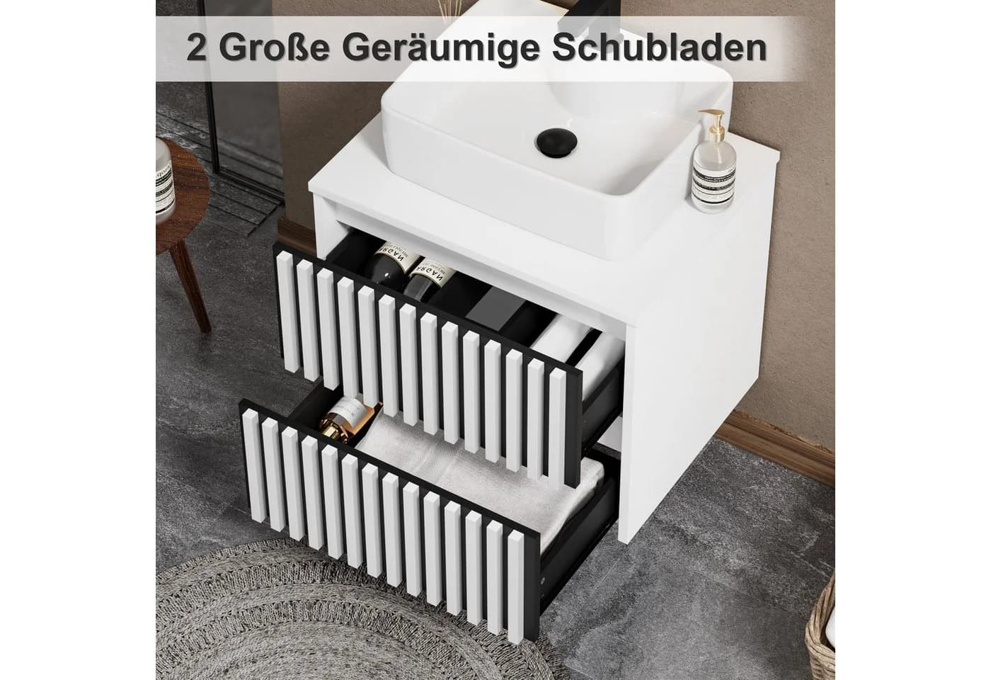 UEV Unterschrank Weiß mit 2 Soft-close Schubladen - Bild 5