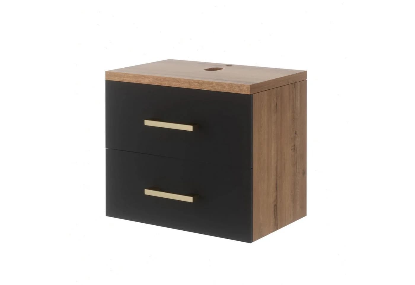 UEV Waschbeckenunterschrank Soft-close Schubladen Natur/Schwarz - Bild 2