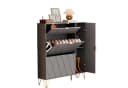 UEV Schuhschrank 4 Klappen Grau 105x24x120cm Bild 2