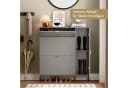 UEV Schuhschrank 4 Klappen Grau 105x24x120cm Bild 3