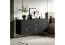 UEV Kommode 9 Schubladen Sideboard TV-Board Schwarz 150x34x74 cm Bild 1