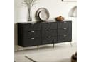UEV Kommode 9 Schubladen Sideboard TV-Board Schwarz 150x34x74 cm Bild 3