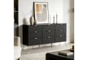 UEV Kommode 9 Schubladen Sideboard TV-Board Schwarz 150x34x74 cm Bild 4