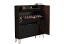 UEV Schuhschrank 4 Klappen Schwarz Gold 110x24x120cm Bild 2