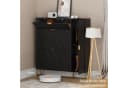UEV Schuhschrank 4 Klappen Schwarz Gold 110x24x120cm Bild 4