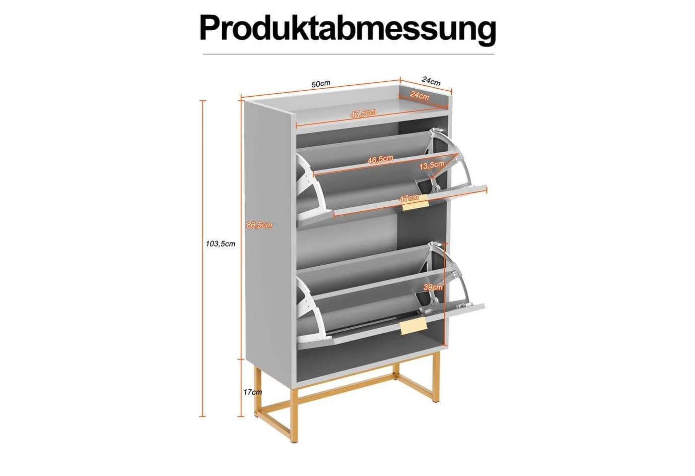 UEV Schuhschrank mit 2 Klappen, Schuhaufbewahrung - Bild 3