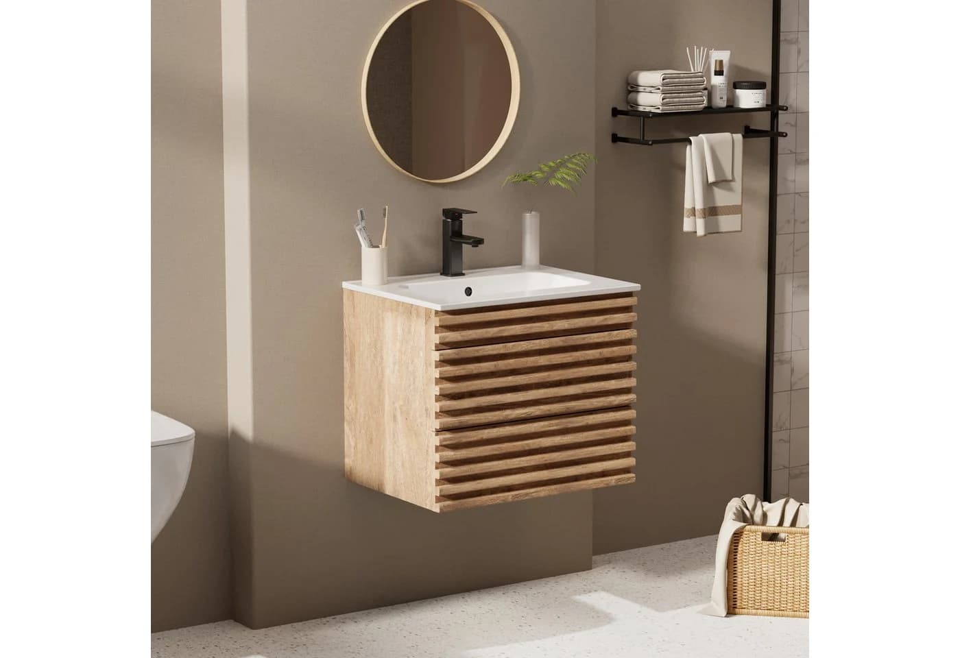 UEV Waschtisch mit Unterschrank Natur 60cm/75cm/90cm