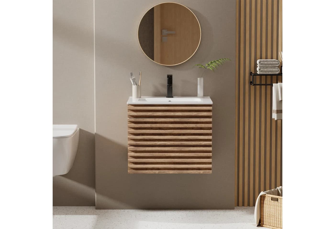 UEV Waschtisch mit Unterschrank Natur 60cm/75cm/90cm - Bild 3