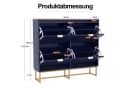 UEV Schuhschrank 4 Klappen Schuhkipper Schmal Schuhregal Metallfüße Weiß Bild 5
