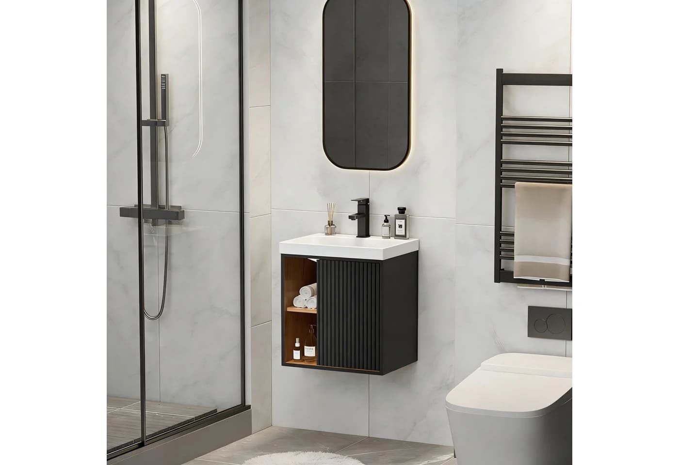 UEV Waschtisch klein Waschbecken mit Unterschrank 50cm