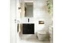 UEV Waschtisch klein 49cm mit Unterschrank, Wasserhahn & Harzbecken, Schwarz Bild 1