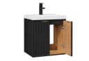 UEV Waschtisch klein 49cm mit Unterschrank, Wasserhahn & Harzbecken, Schwarz Bild 2
