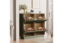 UEV Schuhschrank mit 4 Klappen Moka/Grün Push-to-open Bild 3