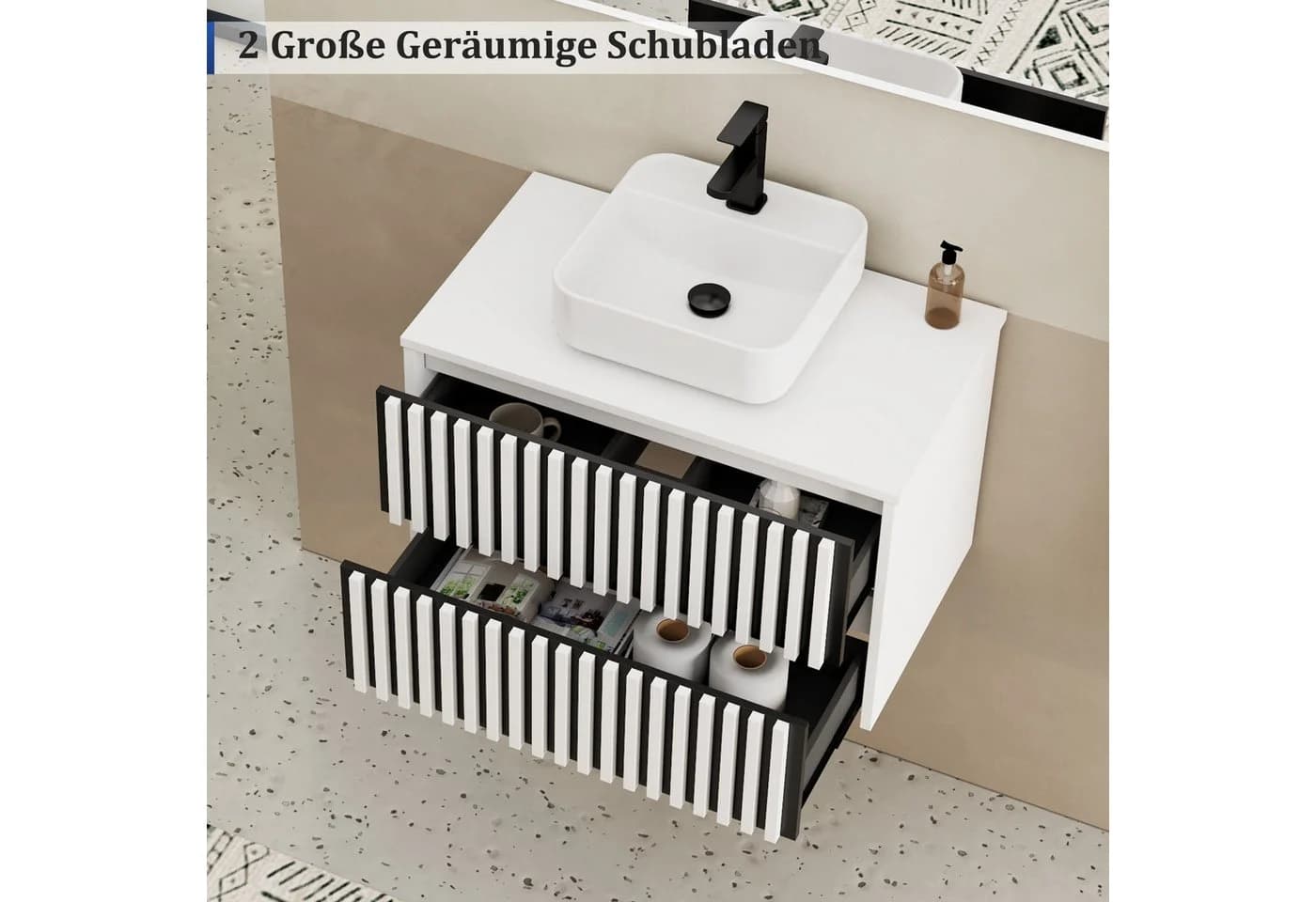 UEV Waschtisch mit Unterschrank hängend Weiß Keramik - Bild 5