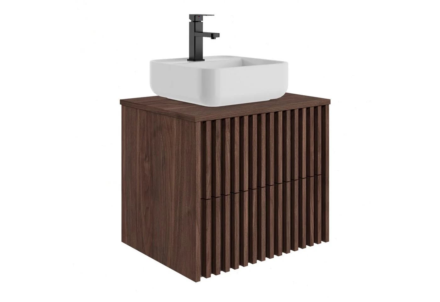 UEV Waschtisch mit Unterschrank hängend Keramik Set mit Wasserhahn - Bild 2