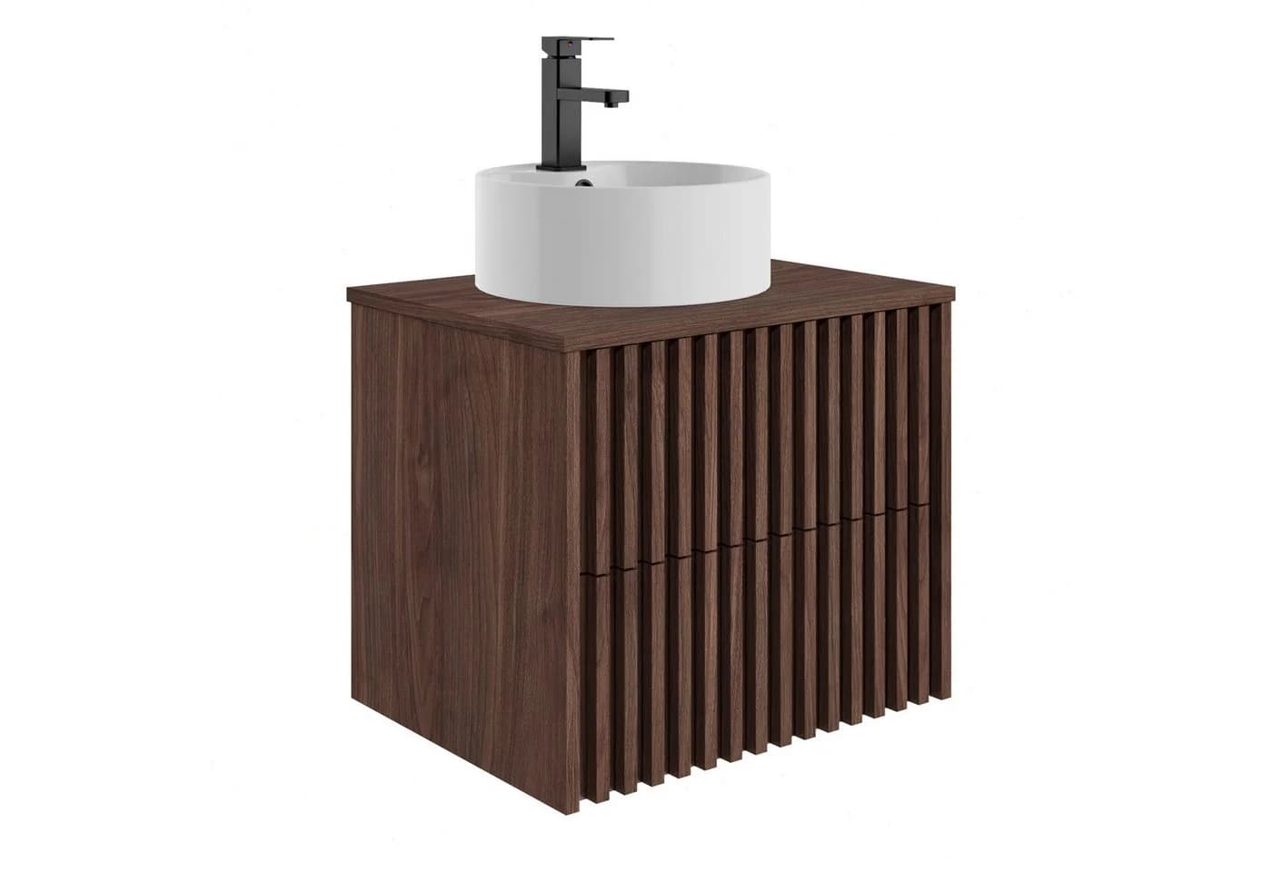 UEV Waschtisch mit Unterschrank hängend Rundes Keramikwaschbecken Komplett-Set - Bild 2