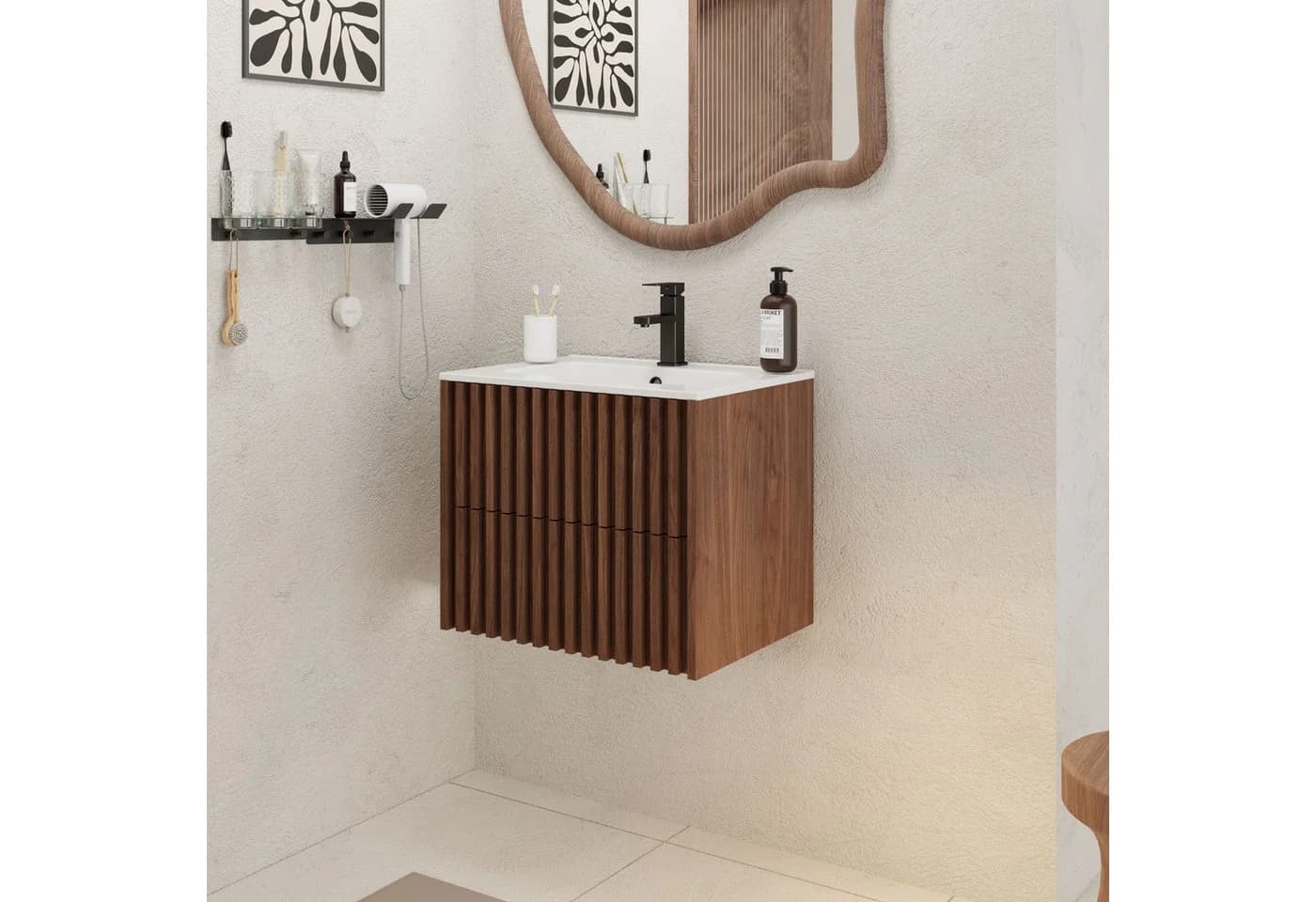 UEV Waschtisch mit Unterschrank und Wasserhahn, Soft-Close, 2 Schubladen - Bild 3