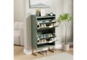 UEV Schuhschrank 2 Klappen Grün Metallfüße Modern Bild 3