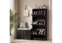 UEV Schuhschrank mit 3 Klappen Schwarz Bild 1