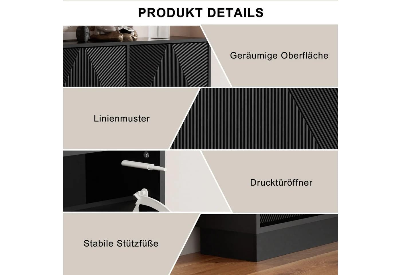 UEV Schuhschrank mit 4 Klappen Moka/Grün - Bild 4