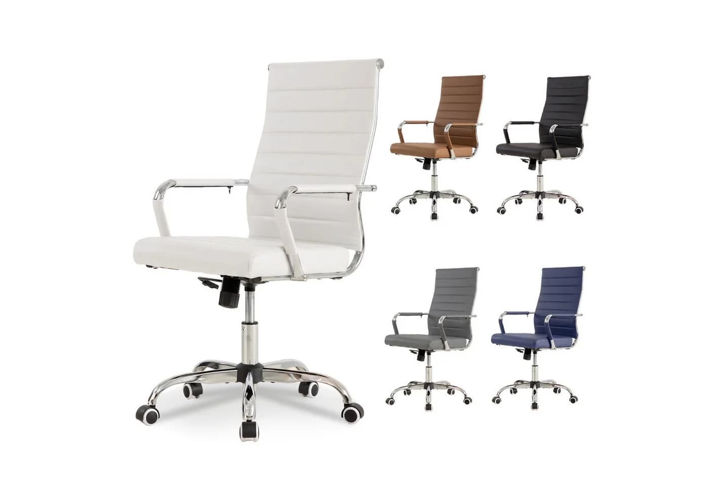 UEV Ergonomischer Bürostuhl Weiß Höhenverstellbar