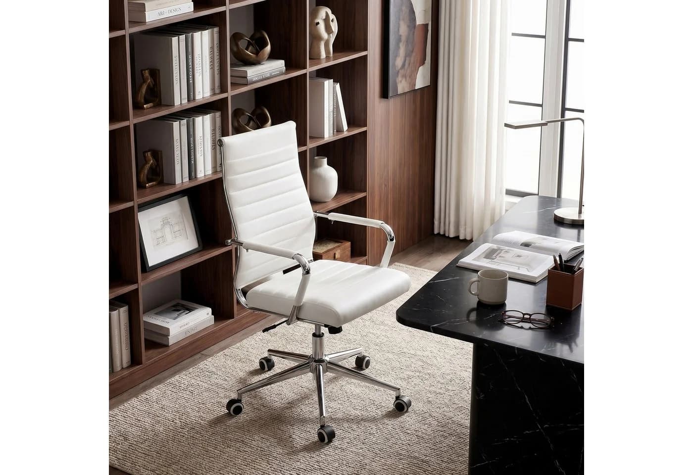 UEV Ergonomischer Bürostuhl Weiß Höhenverstellbar - Bild 5