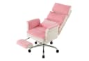 UEV Bürostuhl Ergonomisch mit Fußstütze & Verstellbarer Kopfstütze Rosa Bild 1