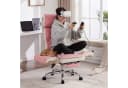 UEV Bürostuhl Ergonomisch mit Fußstütze & Verstellbarer Kopfstütze Rosa Bild 4