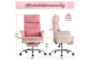 UEV Bürostuhl Ergonomisch mit Fußstütze & Verstellbarer Kopfstütze Rosa Bild 5