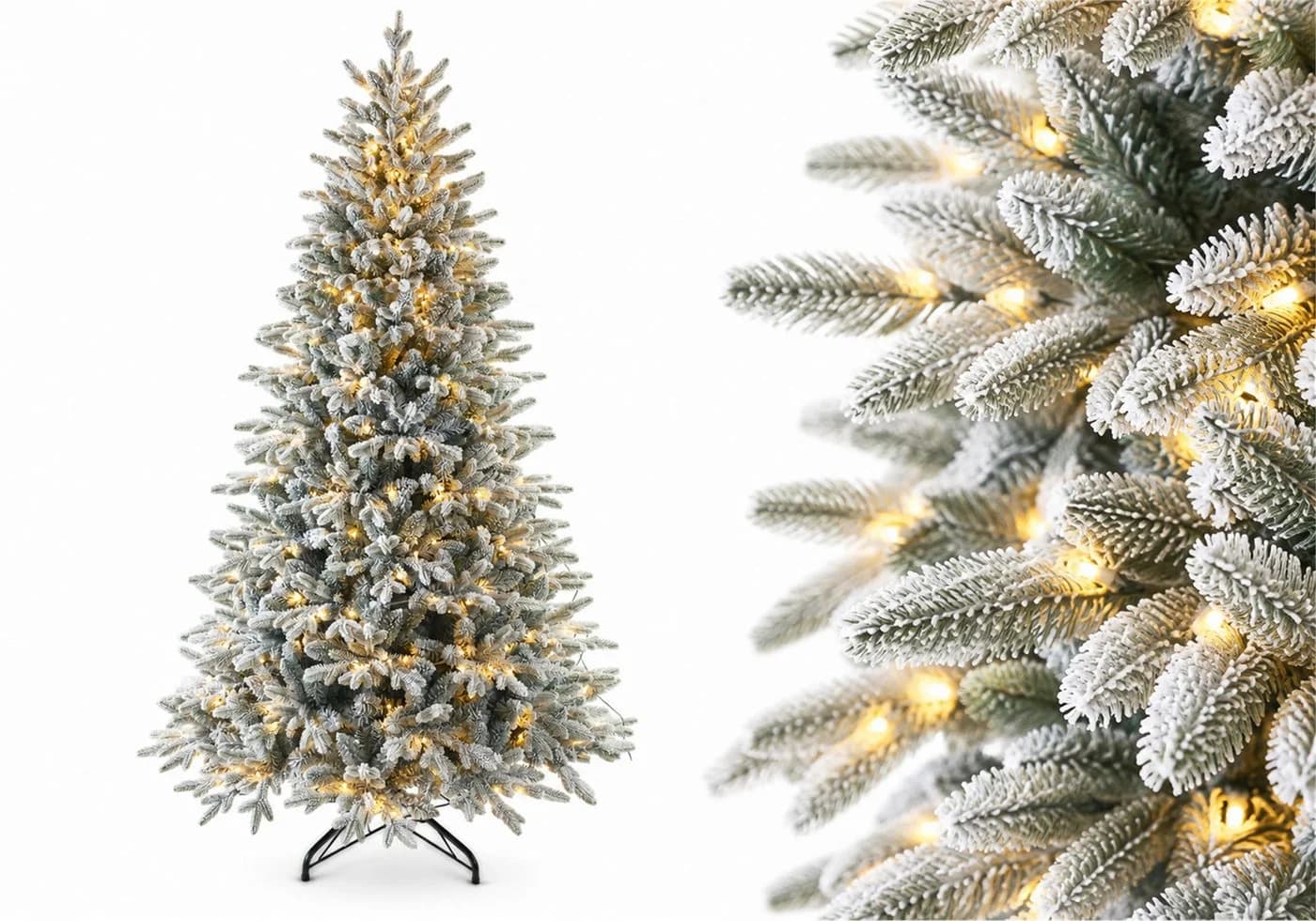 Vankel Künstlicher Weihnachtsbaum mit LED-Beleuchtung und Schneeoptik - Bild 2