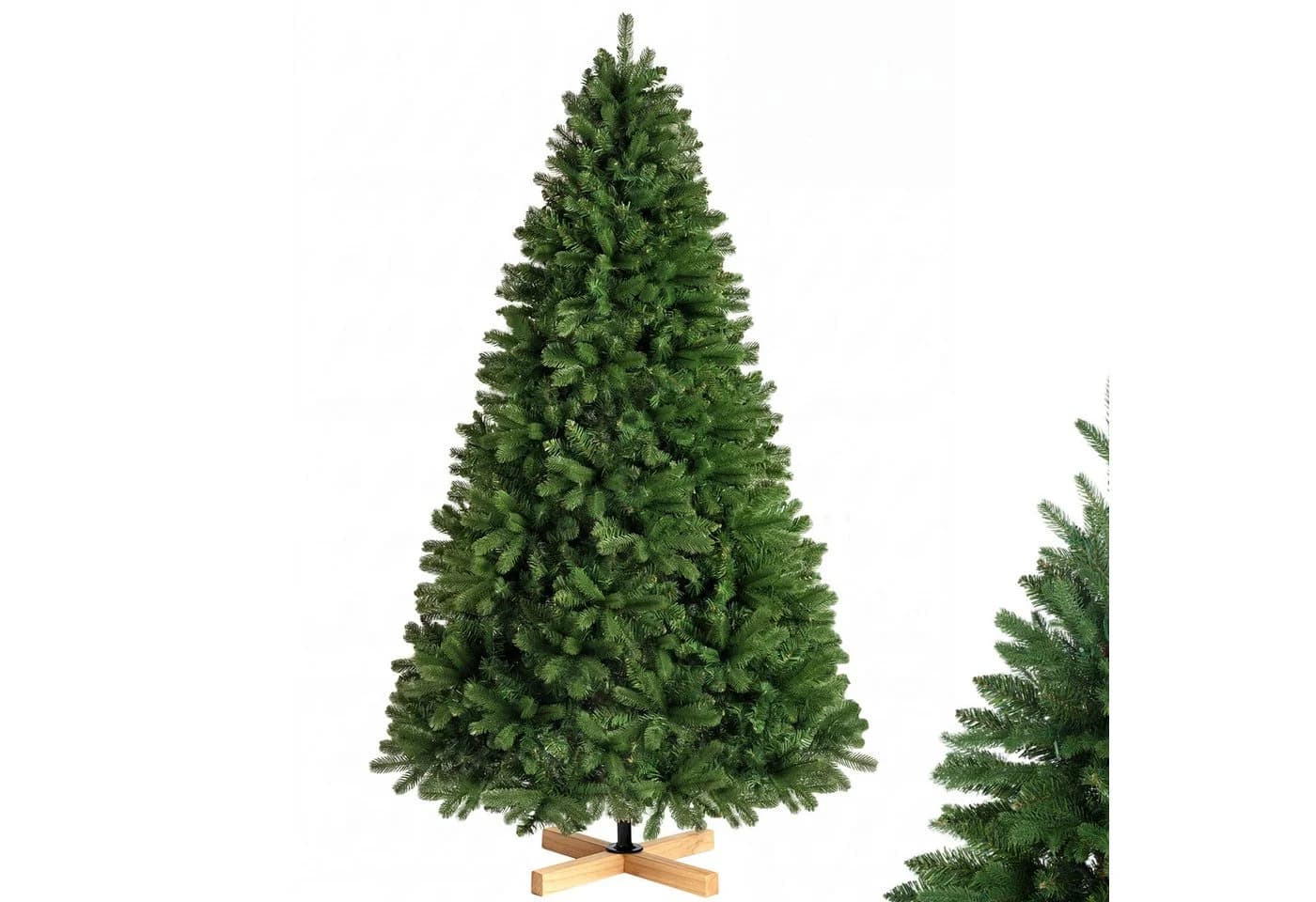 WHEELYOU Weihnachtsbaum 210 cm mit LED-Beleuchtung und Holzständer - Bild 3