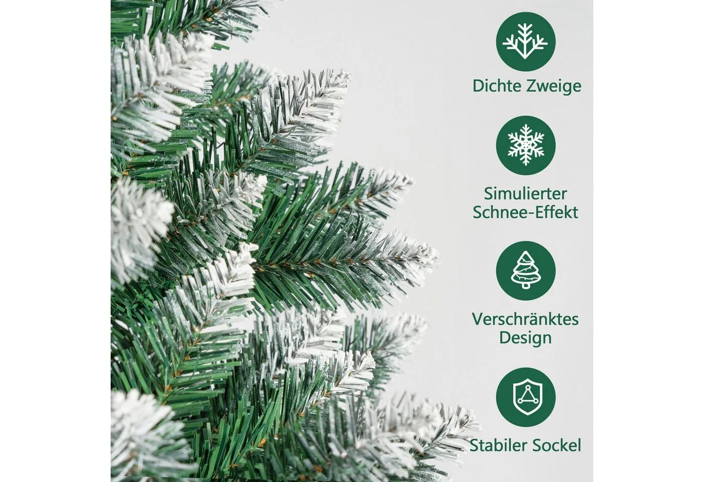 WHEELYOU Künstlicher Weihnachtsbaum 120 cm mit Schneespitzen und Lichterkette - Bild 3