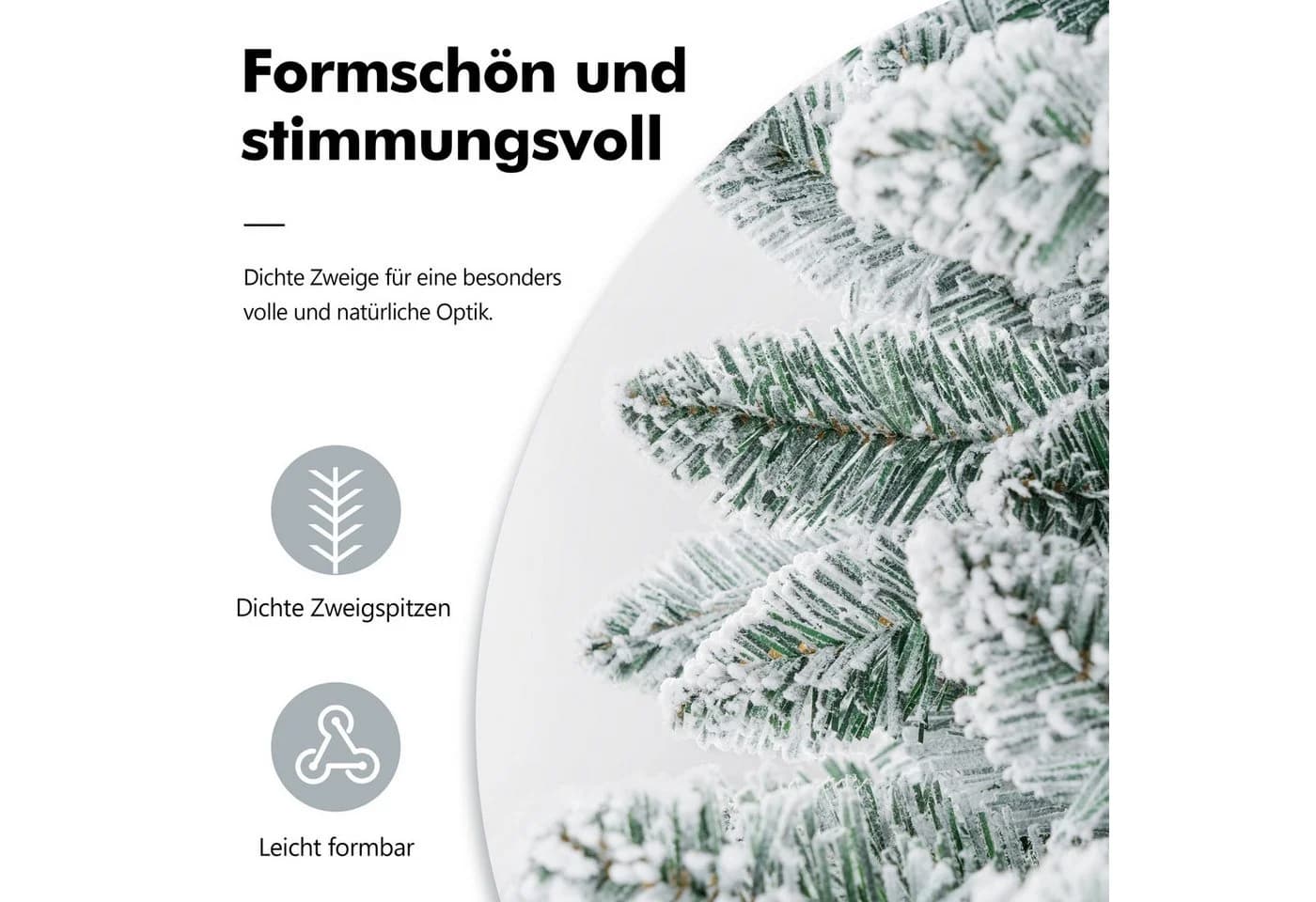WHEELYOU Künstlicher Weihnachtsbaum 210 cm Dicht Beflockt Mit Lichterkette - Bild 3