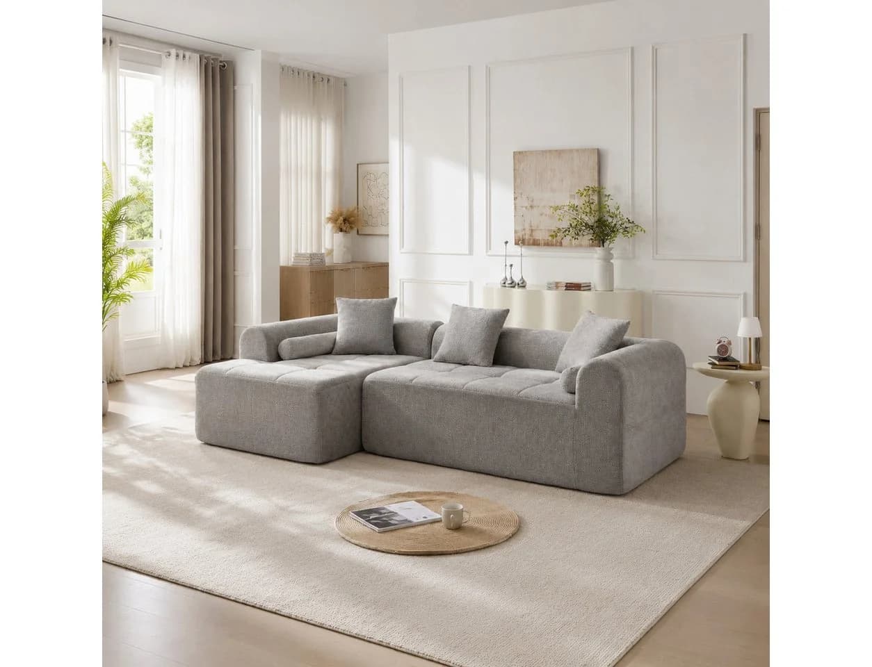 Sinaopus Ecksofa Grau Chenille Modernes Modulares Sofa - Bild 2