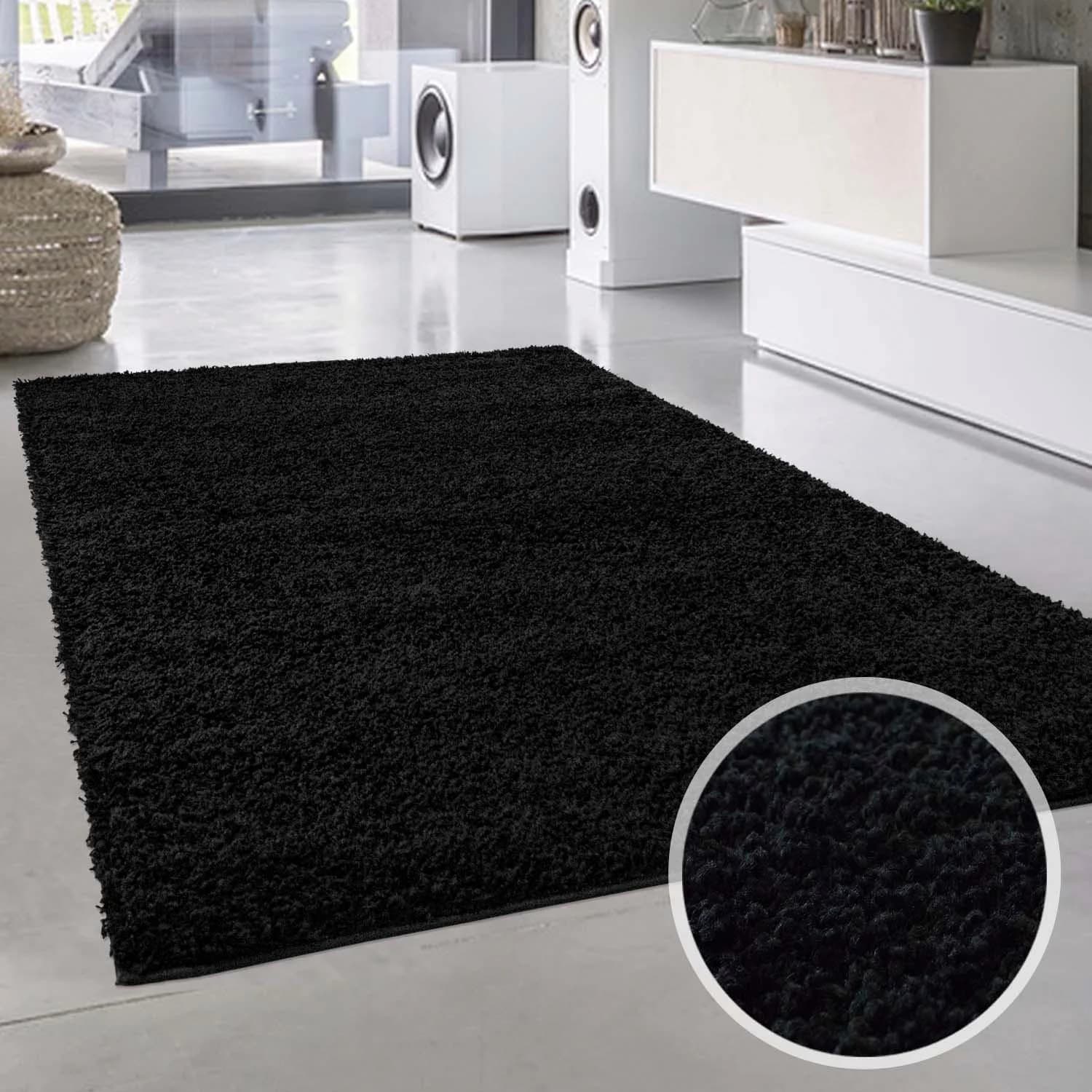 Hochflor-Teppich CARPET CITY 'Shaggi uni 500' schwarz 230x320cm