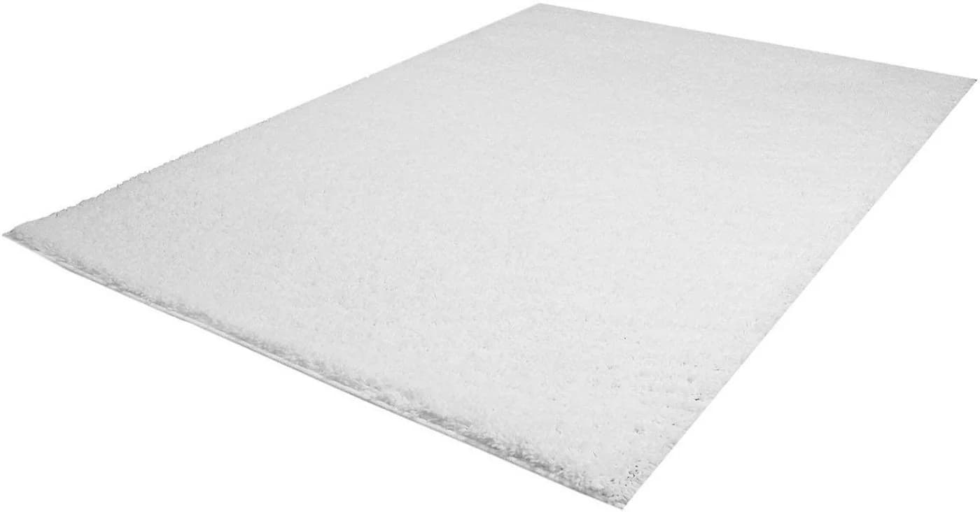 Carpet City Hochflor-Teppich Shaggi uni 500 Weiß 60x110cm