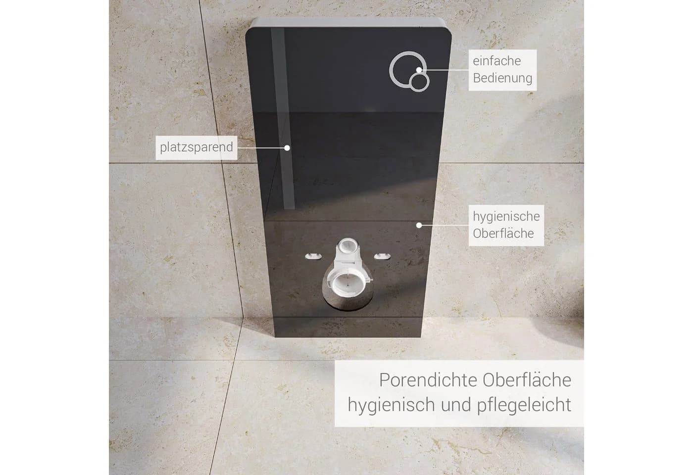 Bernstein Vorwandelement WC 805 Sanitärmodul Aufputz Spülkasten Schwarz - Bild 4
