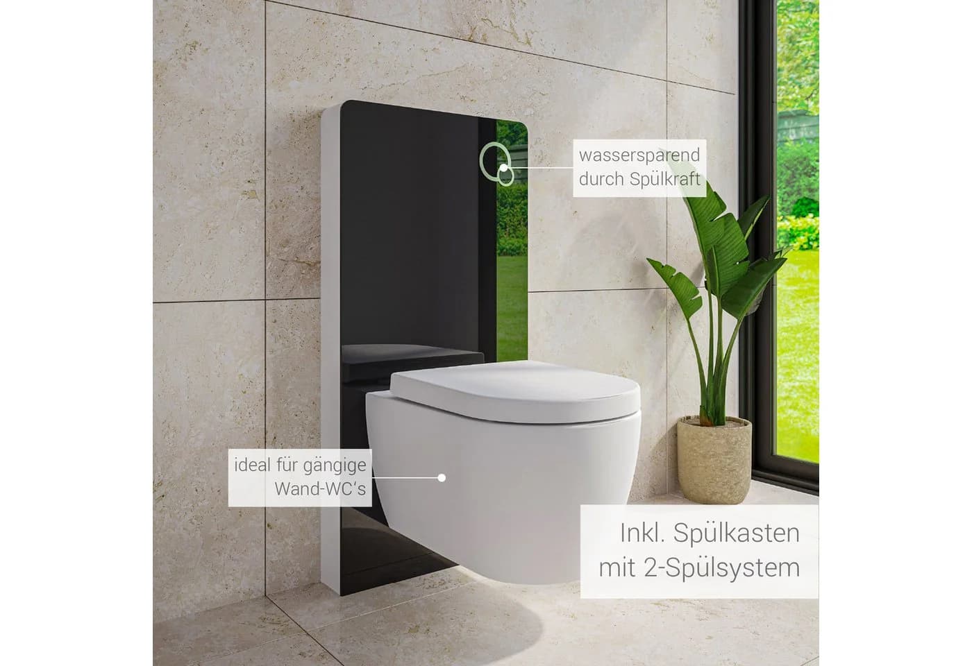Bernstein Vorwandelement WC 805 Sanitärmodul Aufputz Spülkasten Schwarz - Bild 5