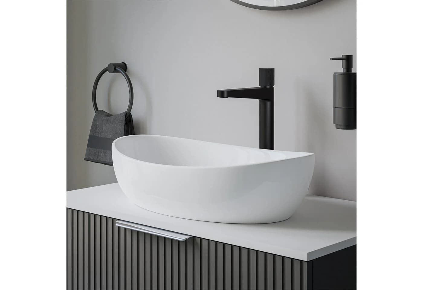 Bernstein Aufsatzwaschbecken PB2004 Oval Weiß Hochglanz - Bild 2