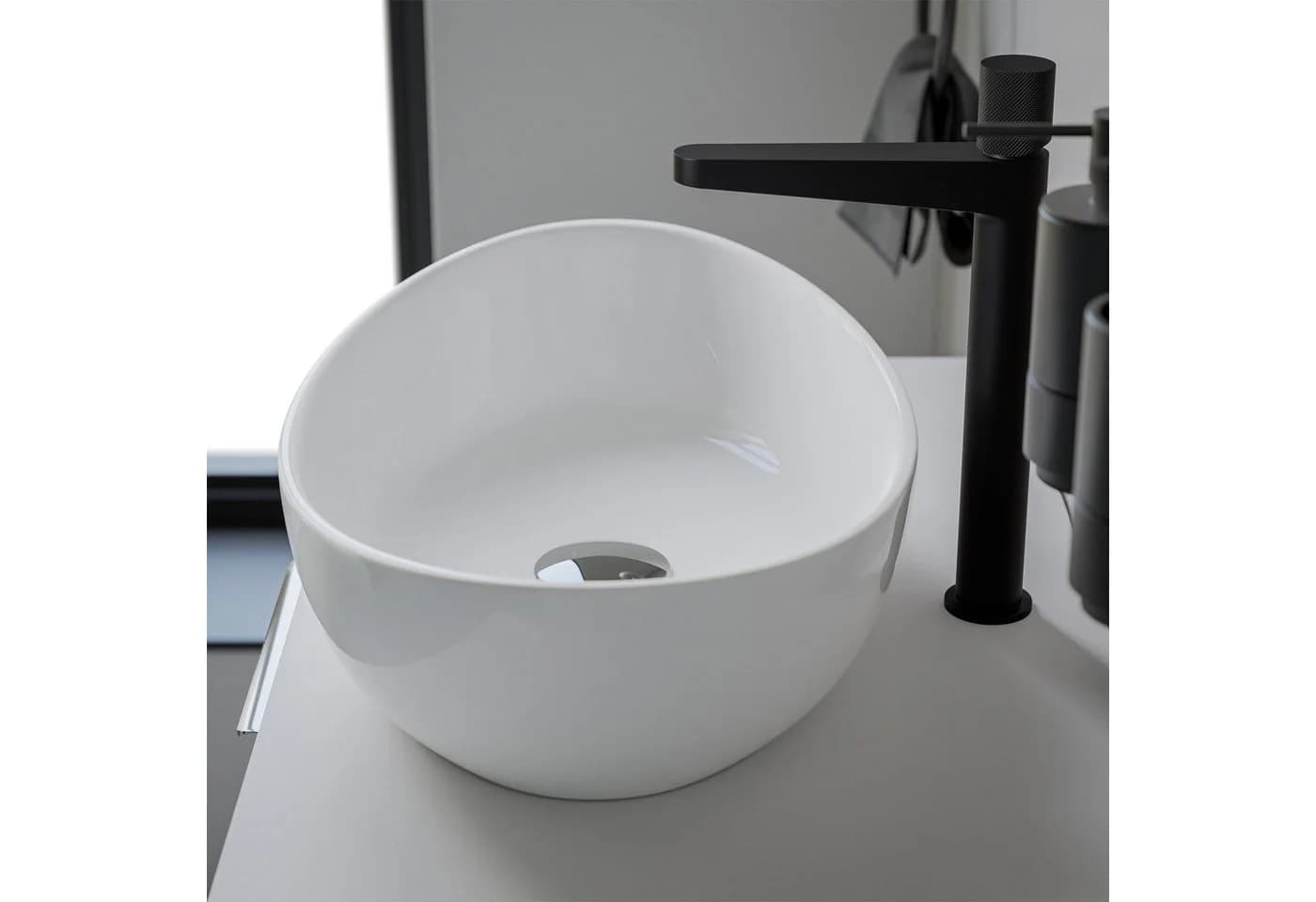 Bernstein Aufsatzwaschbecken PB2004 Oval Weiß Hochglanz - Bild 4