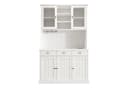 KLAM HOME Küchenbuffet Hochschrank Weiß mit Stromstation Bild 1