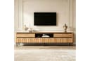 KLAM HOME TV-Lowboard 180cm Natur/Schwarz mit Schubladen & Türen Bild 2
