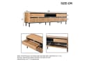 KLAM HOME TV-Lowboard 180cm Natur/Schwarz mit Schubladen & Türen Bild 3