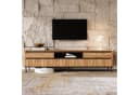 KLAM HOME TV-Lowboard 180cm Natur/Schwarz mit Schubladen & Türen Bild 4