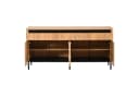 KLAM HOME Sideboard Eichenoptik mit 3 Schubladen und Lamellentüren Bild 1