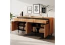 KLAM HOME Sideboard Eichenoptik mit 3 Schubladen und Lamellentüren Bild 5